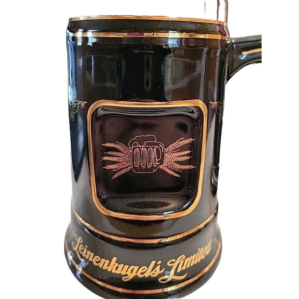 Leinenkugel's Brewing Co. Limited Beer Stein Black Mug Gold Trim